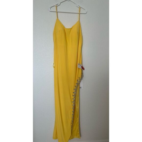 Mac  Duggal Rhinestone Encrusted Side Slit Cami Bodycon Gown NEW - Picture 4 of 9